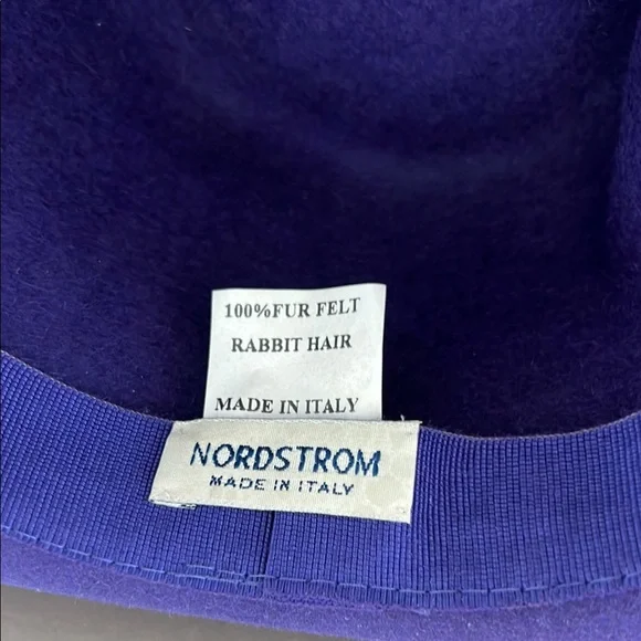 Purple and Black Women's Hat.Felt with leather cutout accent brim. In box - Picture 3 of 5